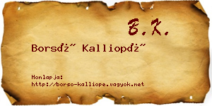 Borsó Kalliopé névjegykártya